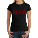 Black X-Small Women's Word Art T-Shirt - ACDC