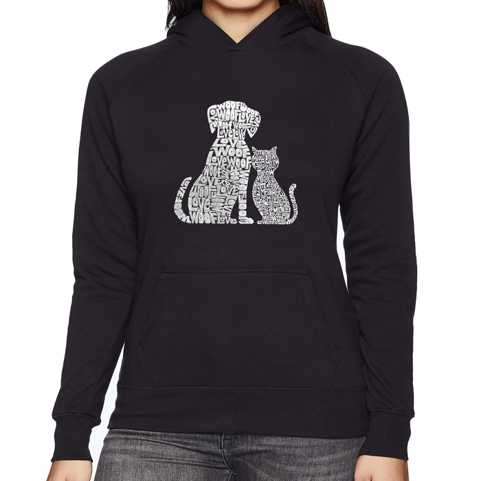 Dogs and Cats - Women's Word Art Hooded Sweatshirt
