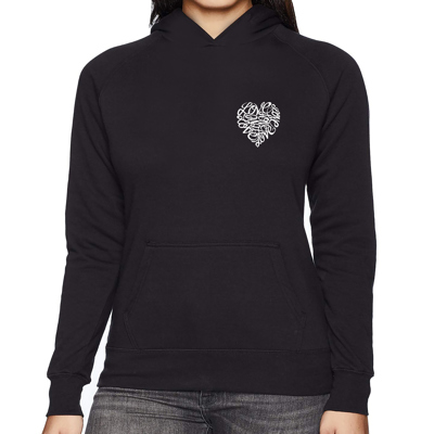 Cursive Heart - Women's Word Art Hooded Sweatshirt