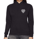 Black Medium Cursive Heart - Women's Word Art Hooded Sweatshirt
