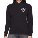 Black Small Script Heart - Women's Word Art Hooded Sweatshirt