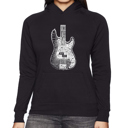 Black Large Bass Guitar - Women's Word Art Hooded Sweatshirt