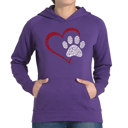 Purple XXXL Paw Heart - Women's Word Art Hooded Sweatshirt