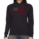 Black Small Proud To Be An American - Women's Word Art Hooded Sweatshirt