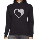 Black XXL Dog Heart - Women's Word Art Hooded Sweatshirt