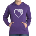 Purple Small Dog Heart - Women's Word Art Hooded Sweatshirt