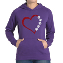 Purple XXL Meow Heart - Women's Word Art Hooded Sweatshirt