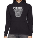 Black Small Pitbull Face - Women's Word Art Hooded Sweatshirt