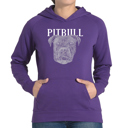 Purple Small Pitbull Face - Women's Word Art Hooded Sweatshirt