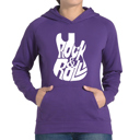 Purple Medium Rock And Roll Guitar - Women's Word Art Hooded Sweatshirt