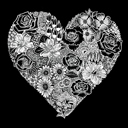  Heart Flowers - Women's Word Art Hooded Sweatshirt