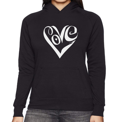 Script Love Heart - Women's Word Art Hooded Sweatshirt