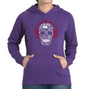 Purple Medium Music Notes Skull - Women's Word Art Hooded Sweatshirt