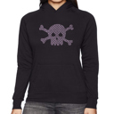 Black Large XOXO Skull - Women's Word Art Hooded Sweatshirt