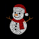  Christmas Snowman - Women's Word Art Hooded Sweatshirt