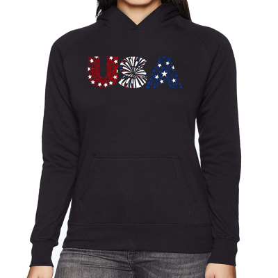 Usa Fireworks - Women's Word Art Hooded Sweatshirt