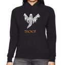 Black XXL Halloween Ghost - Women's Word Art Hooded Sweatshirt