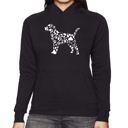Black XXXL Dog Paw Prints - Women's Word Art Hooded Sweatshirt