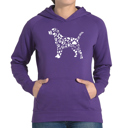Purple XXL Dog Paw Prints - Women's Word Art Hooded Sweatshirt