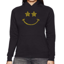 Black Small Rockstar Smiley - Women's Word Art Hooded Sweatshirt