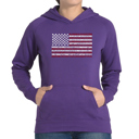  50 States USA Flag - Women's Word Art Hooded Sweatshirt