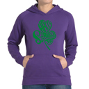 Purple XXL St. Patrick's Day Shamrock - Women's Word Art Hooded Sweatshirt