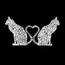  Cat Tail Hearts - Women's Word Art Hooded Sweatshirt