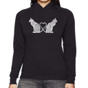 Black Small Cat Tail Hearts - Women's Word Art Hooded Sweatshirt