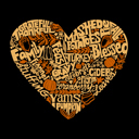  Thanksgiving Heart - Women's Word Art Hooded Sweatshirt