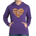  Thanksgiving Heart - Women's Word Art Hooded Sweatshirt