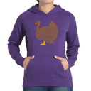 Purple Large Thanksgiving - Women's Word Art Hooded Sweatshirt