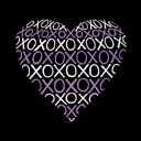  Women's Word Art T-Shirt - XOXO Heart