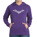 Purple XXL Bat Pics - Women's Word Art Hooded Sweatshirt