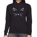 Black Small Whiskers - Women's Word Art Hooded Sweatshirt