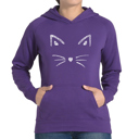 Purple XXL Whiskers - Women's Word Art Hooded Sweatshirt