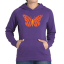 Purple Small Butterfly - Women's Word Art Hooded Sweatshirt