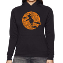 Black XXL Women's Word Art Hooded Sweatshirt - Spooky Witch