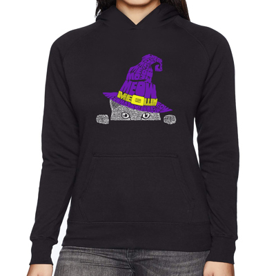 Peeking Witch Cat - Women's Word Art Hooded Sweatshirt