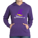 Purple Small Peeking Witch Cat - Women's Word Art Hooded Sweatshirt
