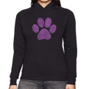 Black Medium XOXO Dog Paw - Women's Word Art Hooded Sweatshirt