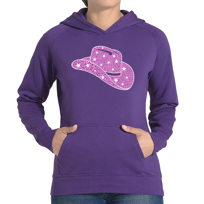 Cowgirl Hat - Women's Word Art Hooded Sweatshirt