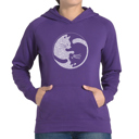  Yin Yang Cat - Women's Word Art Hooded Sweatshirt