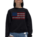 Black XXXL Happy 4th of July - Women's Word Art Crewneck Sweatshirt
