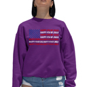 Pink XL Happy 4th of July - Women's Word Art Crewneck Sweatshirt