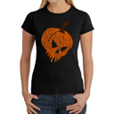 Black Large Evil Pumpkin - Women's Word Art T-Shirt
