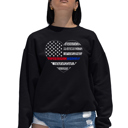 Black XXL American Woman - Women's Word Art Crewneck Sweatshirt