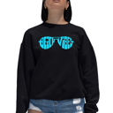 Black Small Beach Vibes - Women's Word Art Crewneck Sweatshirt