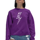 Pink Medium Lightning Bolt - Women's Word Art Crewneck Sweatshirt
