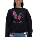 Black XL Bunny Ears - Women's Word Art Crewneck Sweatshirt