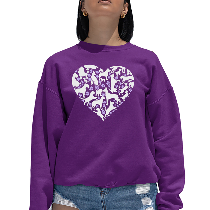 Dog Heart - Women's Word Art Crewneck Sweatshirt